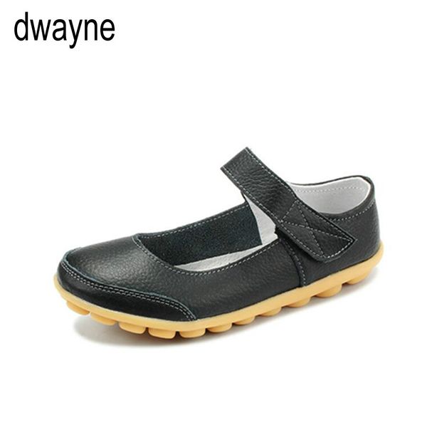 

2019 plus size genuine leather shoes flat shallow ankle strap women shoes ballet flats women four seasons ballerina flat ghn89, Black