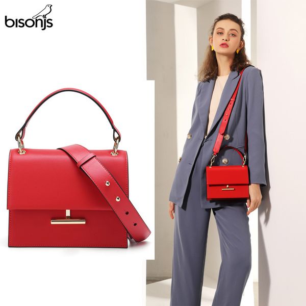 

bisonjs luxury handbags women bags designer cow leather fashion crossbody bags for women ladies shoulder bag bolsa b1616 t200514