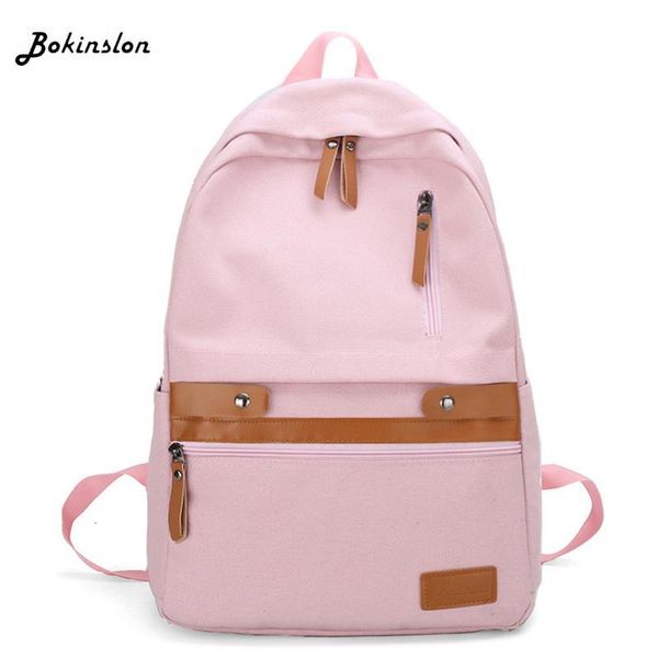 

bokinslon canvas bag backpack casual female outdoor fashion simple backpack student schoolbag women