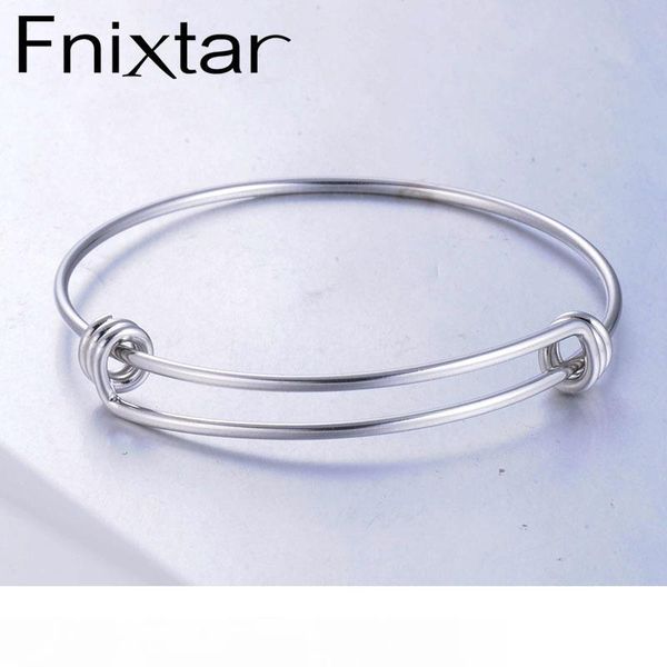 

fnixtar 1.8mm stainless steel wrist bracelet bangle expandable wire bangle wholesale 55mm 60mm 65mm 50piece lot mx190727, Black