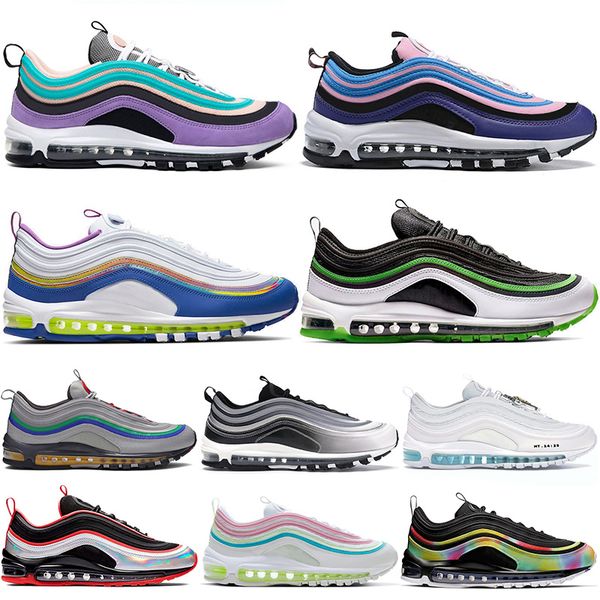 

run og 97s trainers cushions running shoes have a nice day purple dallas easter 2020 gradient fade mens women designer sport shoes, White;red