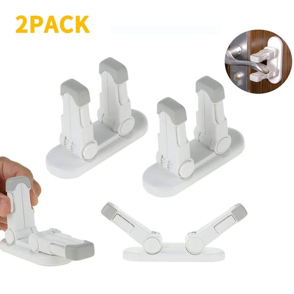 

baby proof lever lock door & cabinet locks for children safety use for bedroom,kitchen (lever locks)2 pack