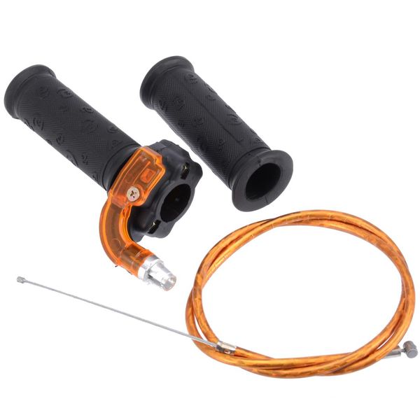 

for 47 49 cc mini dirt bike quad atv 2pcs restrictable twist throttle hand grip 3 stage with cable treyues