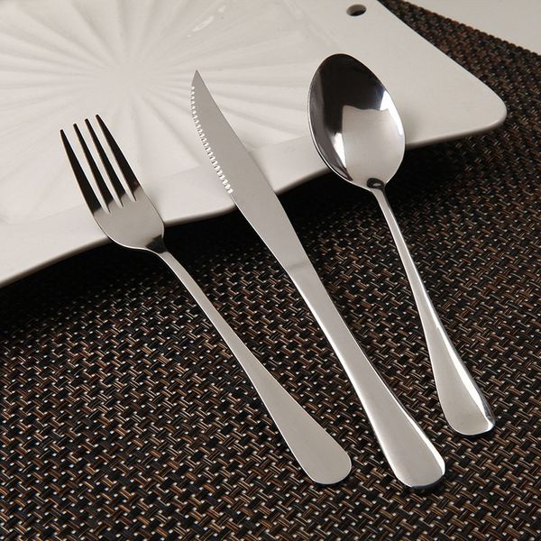 

tableware 3 pcs in one set stainless steel portable spoon fork knife suit 3-piece suit cutlery set high-grade stainless steel dinnerware