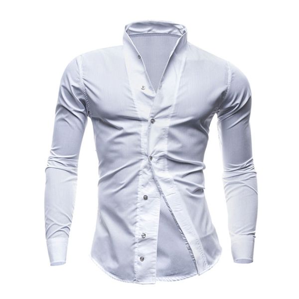 

2020 fashion spring autumn business base shirt casual men's slim fit long sleeve camisas masculina dress shirt, White;black
