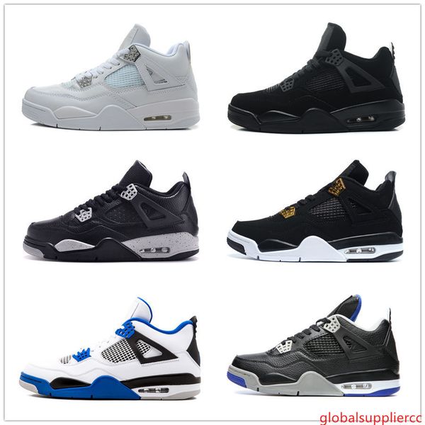 

4s classic 4 alternate motorsports white cement pure money royalty military blue bred thunder black cat oreo sneakers for men women