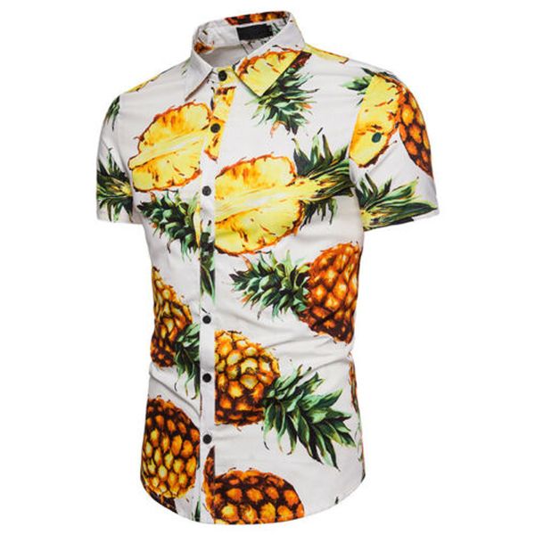 

men's hawaiian casual button down shirt short sleeve shirt men's 3d printed flower hawaiian tropical beach holiday aloha, White;black