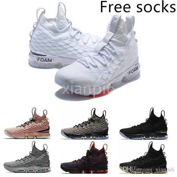

luxury ashes ghost lebron 15 basketball shoes arrival sneakers 15s mens running sports outdoor designer shoes 40-46