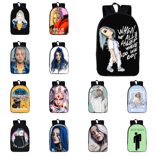 

билли эйлиш рюкзак 13 конструкций билли эйлиш печатных большой емкости детские рюкзаки студенческие школьные рюкзаки дизайнерский рюкзак ess