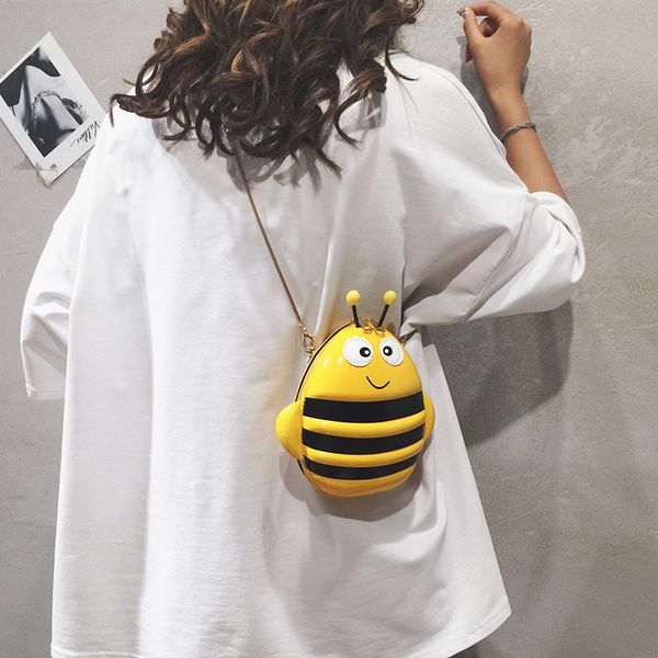

cartoon bag girl bag new type 2020 cute bee girl individual chain single shoulder slant
