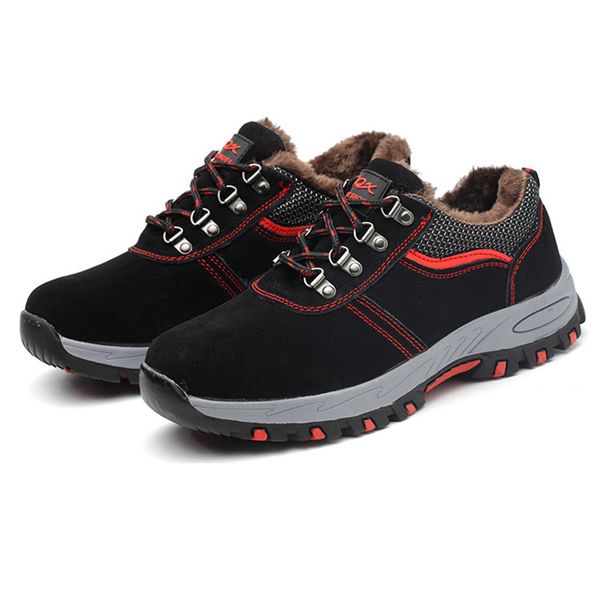 

men casual breathable steel toe caps work safety shoes anti-pierce building site worker security shoes big size, Black