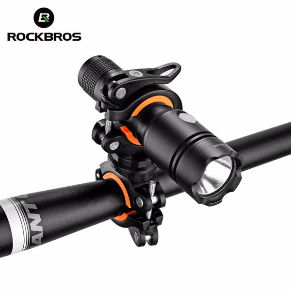 

rockbros вращающийся свет велосипеда держатель велосипеда handlebar двойной держатель для передний фонарь лампа pump велоспорта аксессуары д