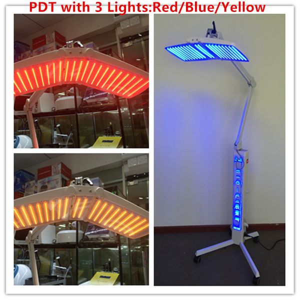 De fornecimento PDT pele rejuvenescimento facial LED Light Therapy Máquina Amarelo Vermelho Azul Skin Care Products