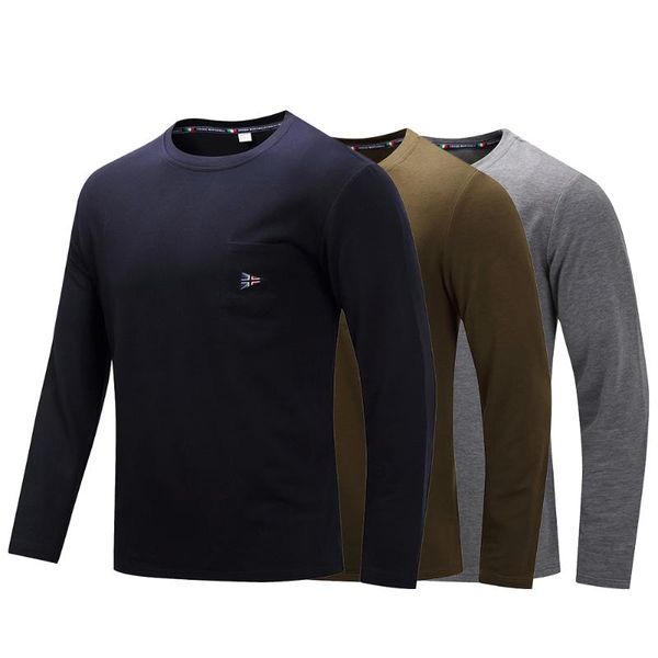 

mens hammer long sleeve t-shirt thick soft cotton classic fit casual men shirt shirt for men solid color, White;black