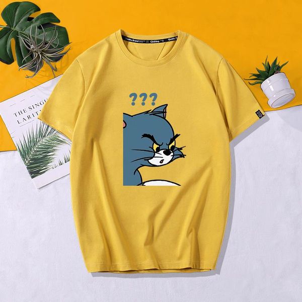 

с короткими рукавами футболки летом класс хлопка мультфильма одежды для кожи желтого топа большого размера нижней части рубашки мужского кас, White;black