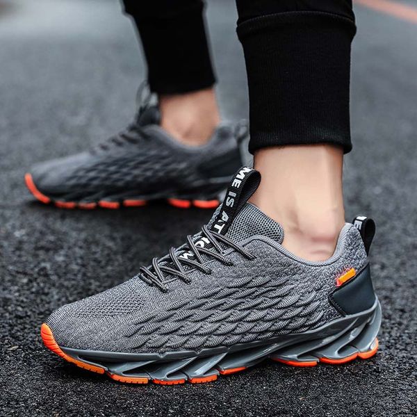 

bjakin gray red men athletic shoes cushioning lace up running shoes large size 46 mesh breathable sneakers man zapatos de hombre