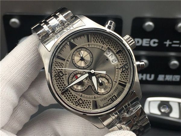 

super 54 montre de luxe six-pin multi-functional imported quartz movement watches 316l refined steel shell shell 44mm*14mm, Slivery;brown