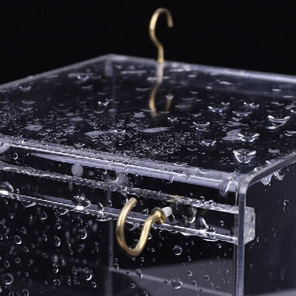 

transparent pet bird bath house with hanging hooks for parrots cockatiels parakeets