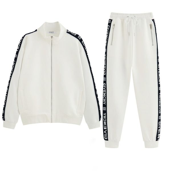 

мужчины дизайнер спортивные костюмы мужская мода сплошной цвет с длинным рукавом весна осень комплекты одежды роскошные повседневная письмо, Gray