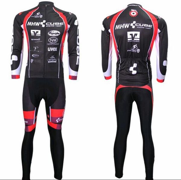 

05 cycling suit long sleeve suit bike riding strap trousers custom fleet factory direct sales, Black