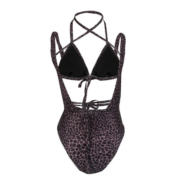 

2019 women one-piece printed bandage swimsuit snake pattern leopard print swimsuit