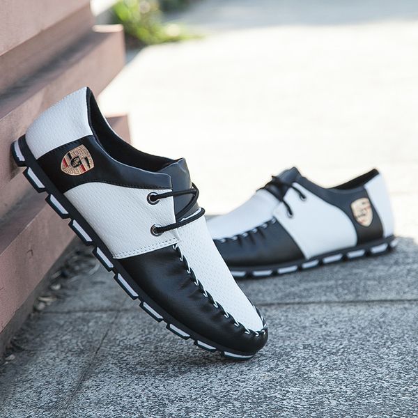 

sycatree 2019 new summer casual shoes for men walking shoes flats leather brand doug leisure men's walking, Black