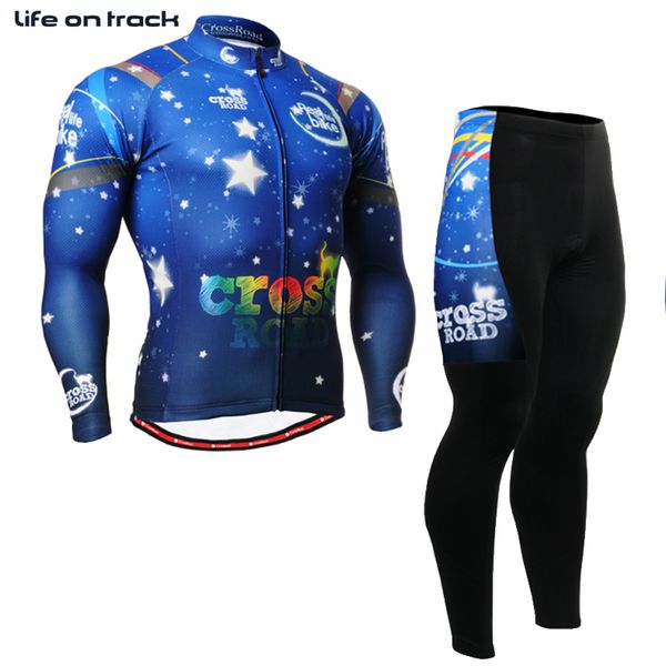 

star printing men tights biking clothing & bottom sports jersey long sleeve breathable bicycle suits bike male tracksuits, Black;red