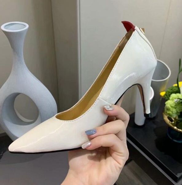 

brand new womens pumps rivet high heels 7cm wedding party dress cow leather pointed toes orignal box shoes size 34-40, Black