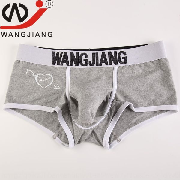 

wj web men's underwear underwear boxer pants low waist cotton u convex elephant nose men's boxer pants 1037c, Black;white