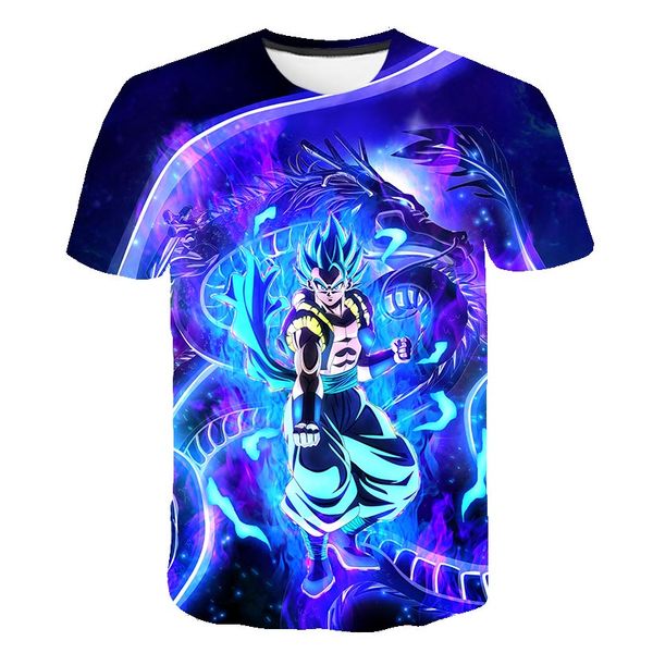 

new men's 3d t-shirt z ultra instinct goku god blue vegeta printed cartoon summer t-shirt 5xl code, White;black
