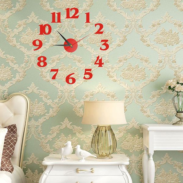 

clock style wall sticker acrylic mute clock wall decal for home office j2y