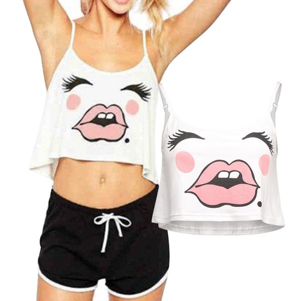 

хлопок смешной белый короткий свободный холтер жилет сексуальные женщины урожая верхний ремешок танк топы обрезанные женские женские женские, White