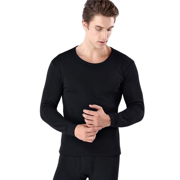 

winter long johns thick plus velvet men thermal underwear sets keep warm for russian canada and european men, Black;white