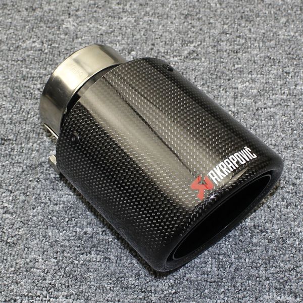 

car accessories akrapovic exhaust pipe decorative stainless steel carbon fiber glossy muffler black exhaust pipe tail throat