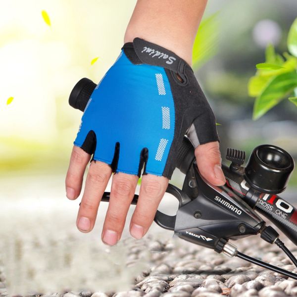

new sunscreen half finger men and women mountain bike riding thin section non-slip climbing gloves, Black