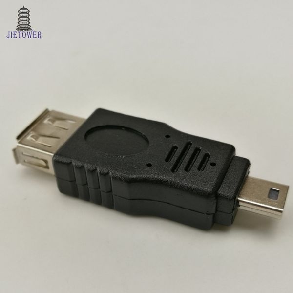 

100pcs/lot black usb 2.0 a female to mini usb b 5pin male plug otg host adapter converter connector