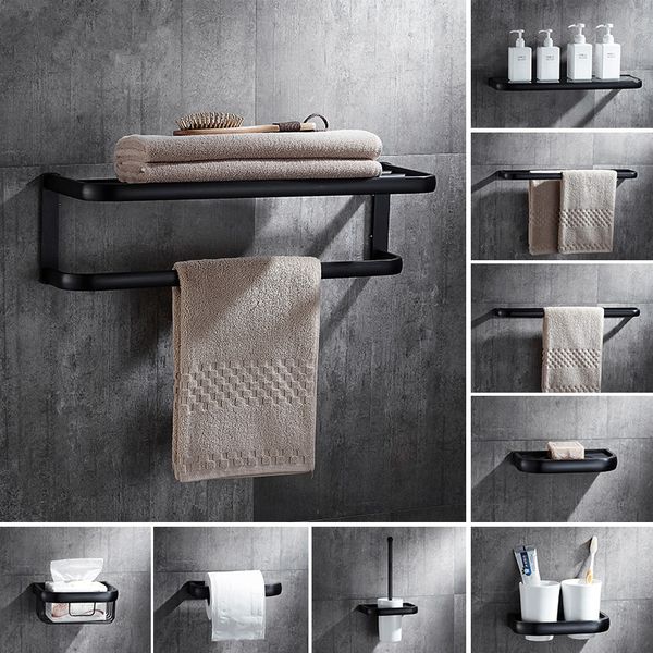 

bathroom accessories, corner shelf,towel rack,paper holder,towel bar,soap basket,towel rail black oil brushed bathroom hardware