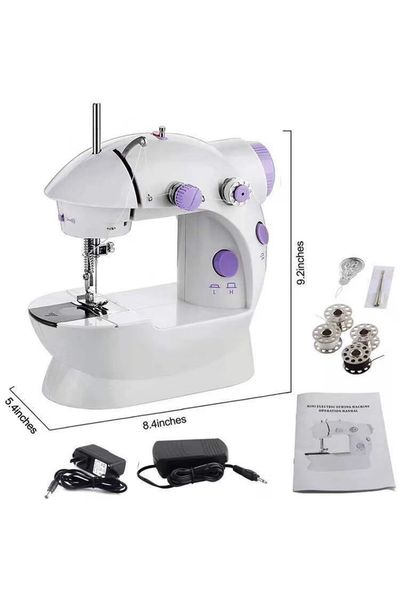 

мини электрическая швейная машина портативный бытовой handheld сшейте стежком главная одежда регулировка скорости с педалью пешим