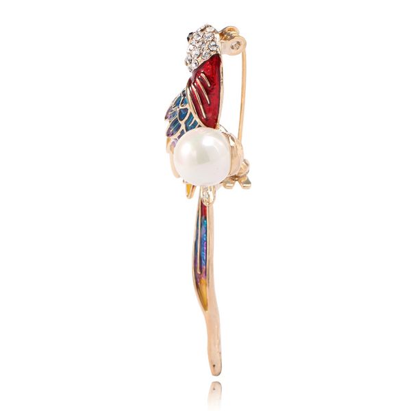 

fashion-cloisonne parrot brooch, Gray