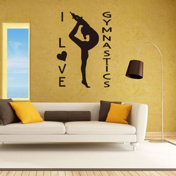 Yoga Girl Wall Sticker Gymnastics Athletics Wall Mural Girls Room