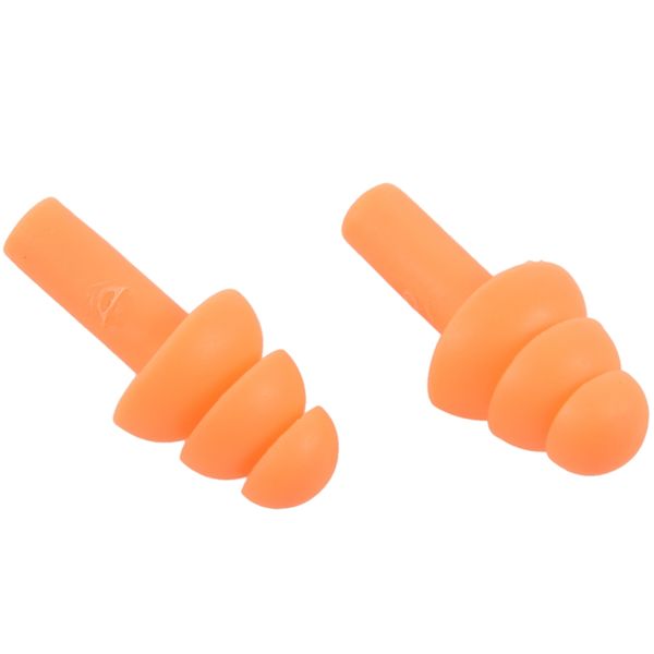 

2 x guard silicone swim swimming earplugs orange with case