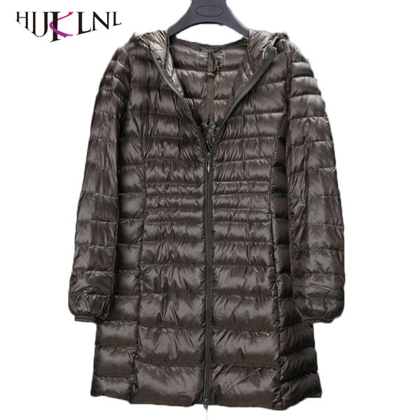 

2018 new plus size winter women long down jackets 5xl 6xl ultralight down parkas with pocket female hooded coat pl048, Black