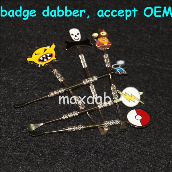 Strumenti manuali Dab in acciaio inossidabile Strumento Dabber per cera con punte per badge atomizzatore dab vaporizzatore per erbe secche per unghie in titanio ferro