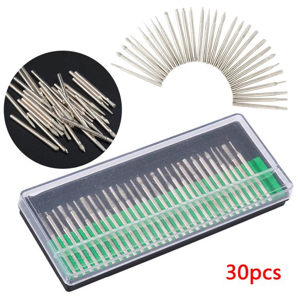 

power tools accessories rotary tools diamond burs grinding wheel 2.35/3mm shank of 30pcs for dremel accessories