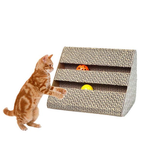 

dozzlor cat scratch board straight/s/w shape big-size double-sided durable pet scratcher pad bed mat with toy claw care cat toy