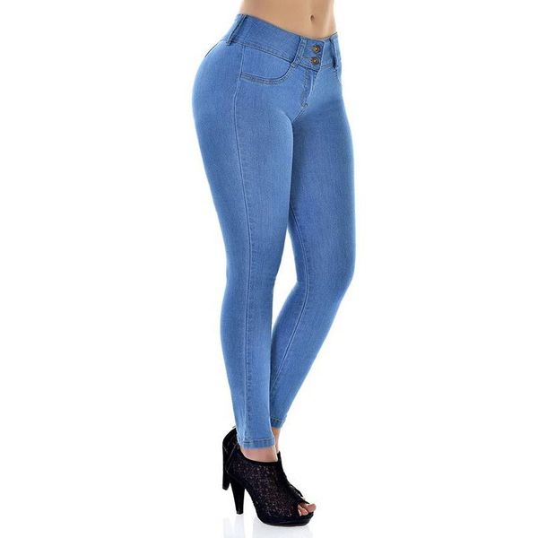 

jeans trousers fashion women elastic waist mid waist skinny stretch jeans female spring denim pencil pants ws3547v, Black;white