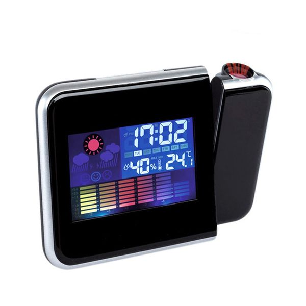 

exquisite creative colorful led backlight starry sky projection weather forecast clock electronic alarm clock