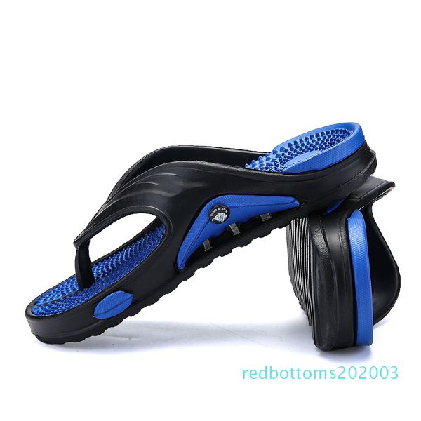 

2019 big size fashion massage men slipper shoes summer water male sandals flat beach shoes non-slip mens flip flop r03, Black
