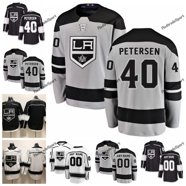 

2019 new alternate cal petersen los angeles kings hockey jerseys mens custom name home #40 cal petersen stitched hockey shirts s-xxxl, Black;red