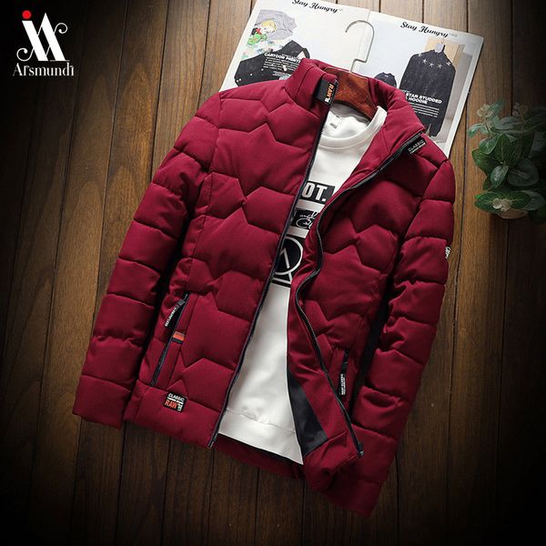 

autumn winter new jacket fashion trend casual thickened warm cotton-padded clothes slim baseball coats size down warm jacket, Tan;black